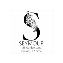 Tampons Encreurs Lettre principale florale - S - monogramme