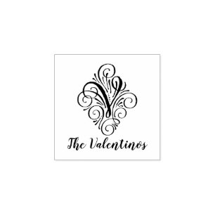 Tampons Encreurs Lettre V Nom du monogramme initial élégant