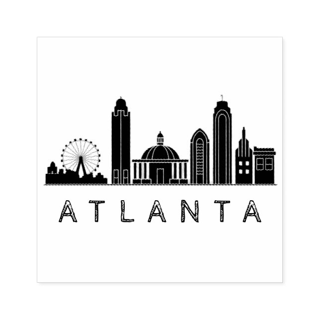 Tampons Encreurs Ligne aérienne stylisée moderne Atlanta Georgia (Impression)