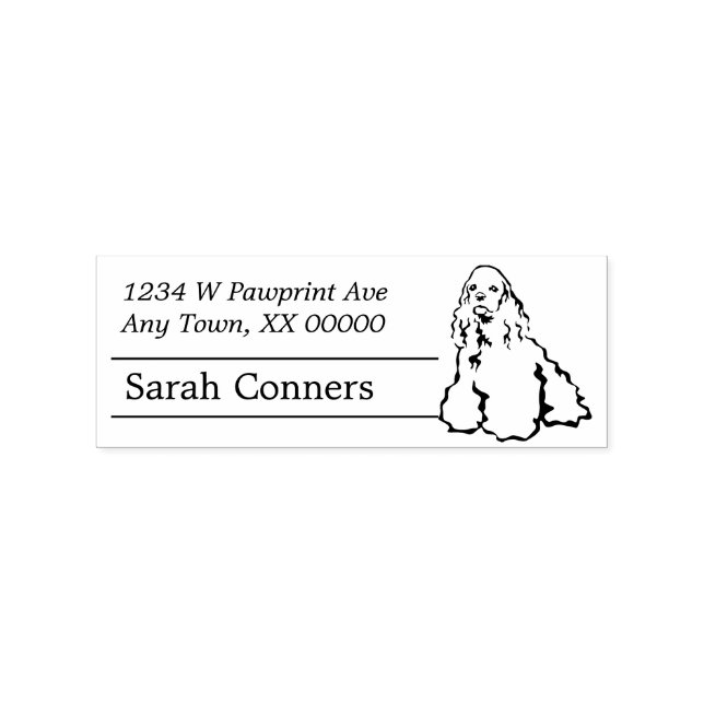 Tampons Encreurs Line Art American Cocker Spaniel Adresse de retour (Impression)