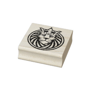 Tampons Encreurs Lion Avec Couronne - Style Or 4