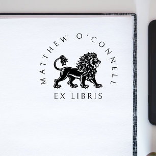 Tampons Encreurs Lion Vintage Élégant Nom Personnalisé Ex Libris Ro