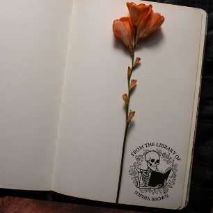 Tampons Encreurs Livre floral moderne du crâne de la bibliothèque d