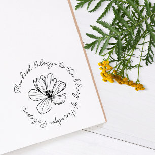Tampons Encreurs Livre manuel personnalisé simple Boho Flower
