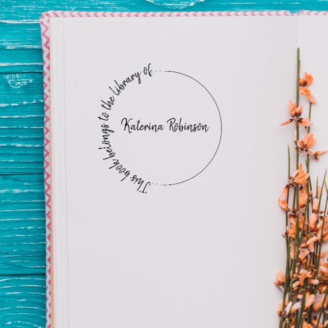 Tampons Encreurs Livre moderne semi-circulaire manuscrit personnali (Créateur téléchargé)