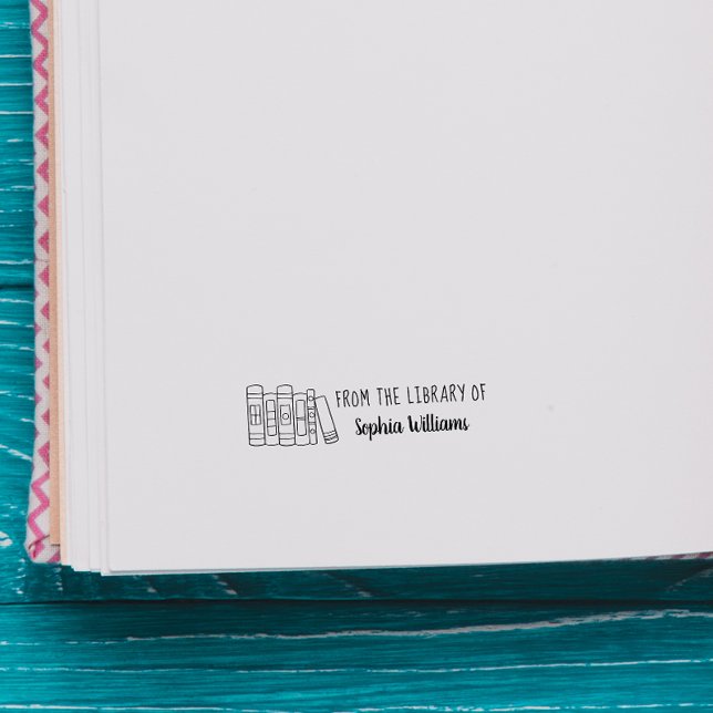 Tampons Encreurs Livres de bibliothèque de noms personnalisés dessi (Créateur téléchargé)
