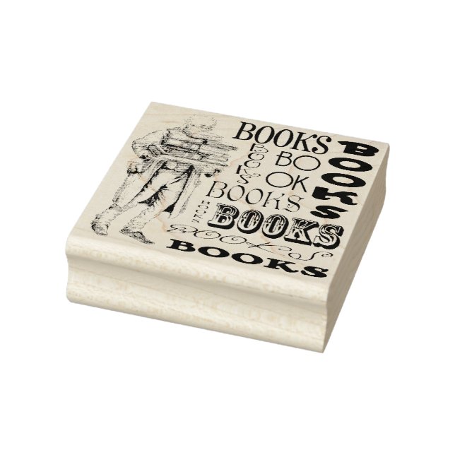 Tampons Encreurs Livres et timbre d'art vieux homme en caoutchouc (Tampon)