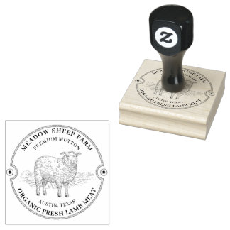 Tampons Encreurs Logo de ferme de mouton d'agneau rustique