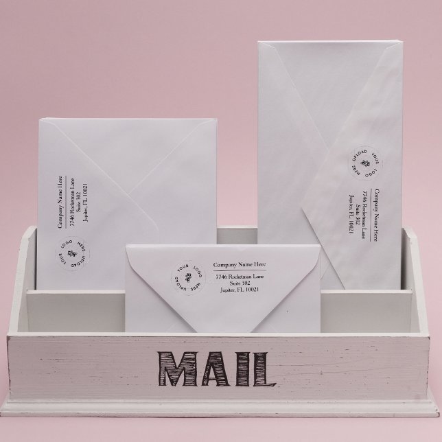 Tampons Encreurs Logo de l'entreprise Adresse de retour Timbre en c (Créateur téléchargé)