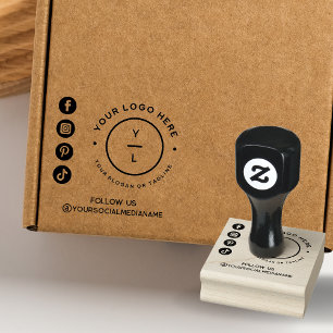 Tampons Encreurs Logo d'entreprise moderne et médias sociaux Suivez