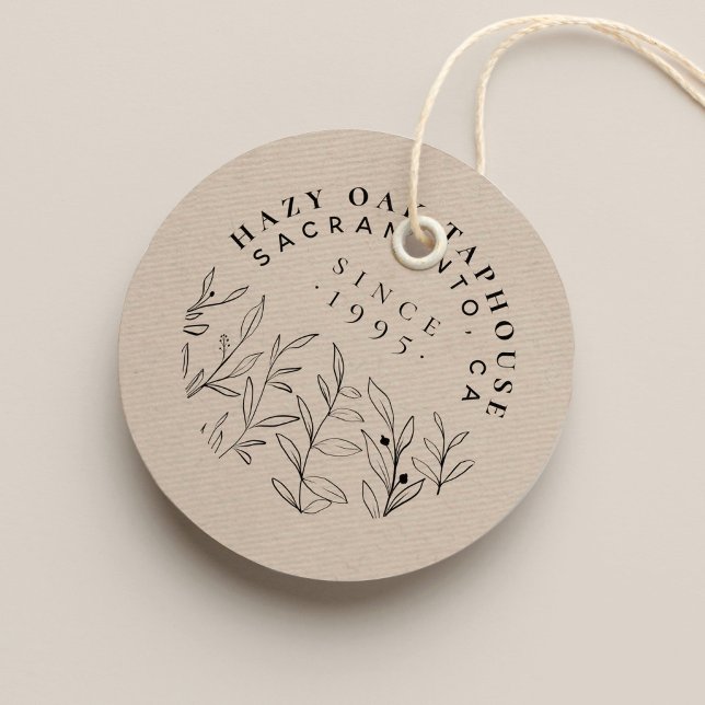 Tampons Encreurs Logo des petites entreprises | Texte Feuille et cl (Créateur téléchargé)