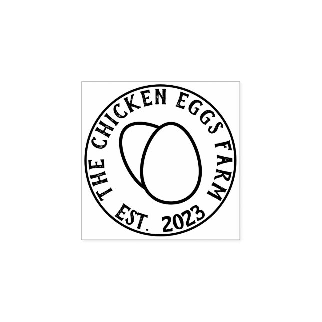 Tampons Encreurs Logo frais de poulet de ferme Oeuf (Impression)