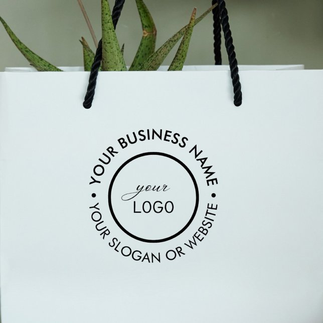 Tampons Encreurs Logo personnalisé de slogan de société rond grand  (Modern Large Round Company Custom Logo Slogan Rubber Stamp)