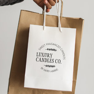 Tampons Encreurs Logo Simple Bougie Petite Entreprise, Personnalisé