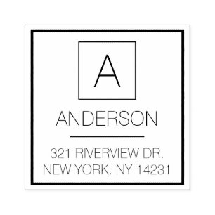 Tampons Encreurs Logo simple Nom simple Monogramme Adresse de retou