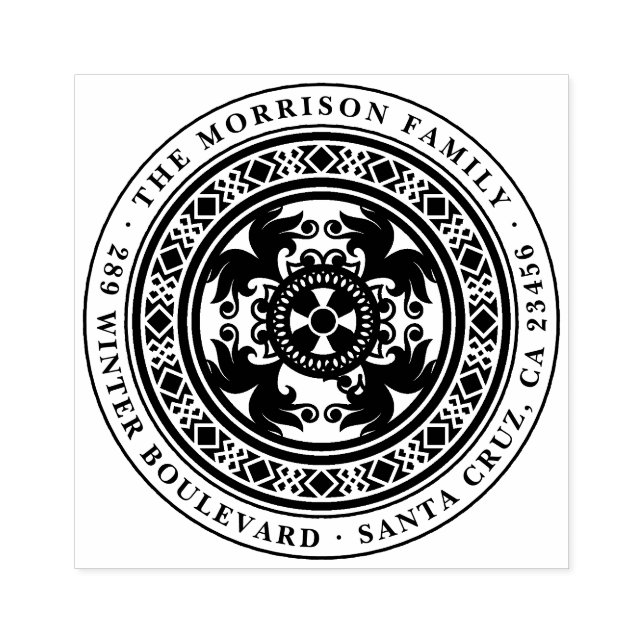 Tampons Encreurs Logo Vintage personnalisé Nom de famille et adress (Impression)