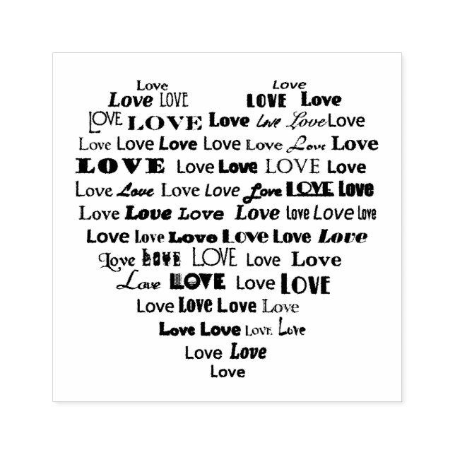 Tampons Encreurs Love Heart Word Cloud (Impression)