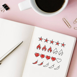 Tampons Encreurs Love Spice Fire Stars Évaluation Livre Bois 