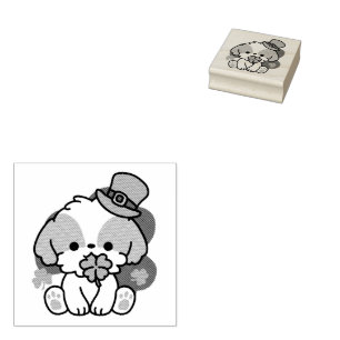 Tampons Encreurs Lucky Pup with Clover - St. Patrick's Day Cadeau