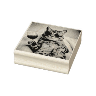 TAMPONS ENCREURS LUNETTES DE SOLEIL CHAT SYMPA TIMBRES EN CAOUTCHOU