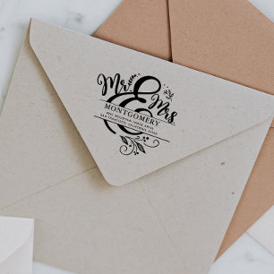 Tampons Encreurs M. & Mme   Adresse de retour de mariage personnali