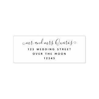 Tampons Encreurs M. Mme Mariage Couple Calligraphy Adresse de retou