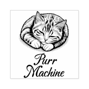 Tampons Encreurs Machine à purer, Chat à rayures dormantes mignonne