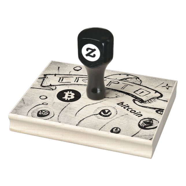 Tampons Encreurs Magic Crypto Bitcoin (ajouter QR adresse publique) (Tampon)