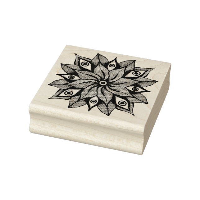 Tampons Encreurs Mandala aux yeux psychédéliques - Motif floral tri (Tampon)