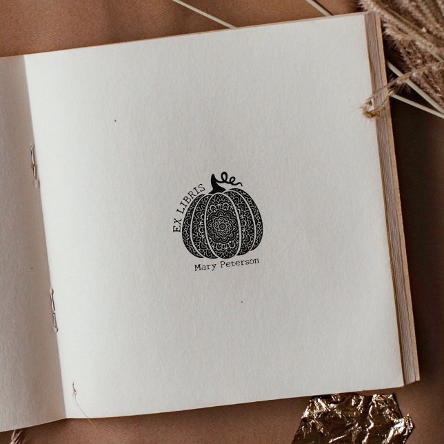 Tampons Encreurs Mandala de citrouille moderne Ex Libris personnali (Créateur téléchargé)