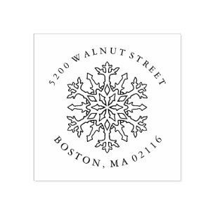 Tampons Encreurs Mandala Snowflake Adresse de retour Timbre en ca