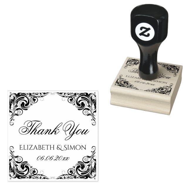 Tampons Encreurs Mariage classique élégant et élégant merci (Tamponné)