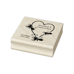 Tampons Encreurs Mariage de conception cardiaque papillon