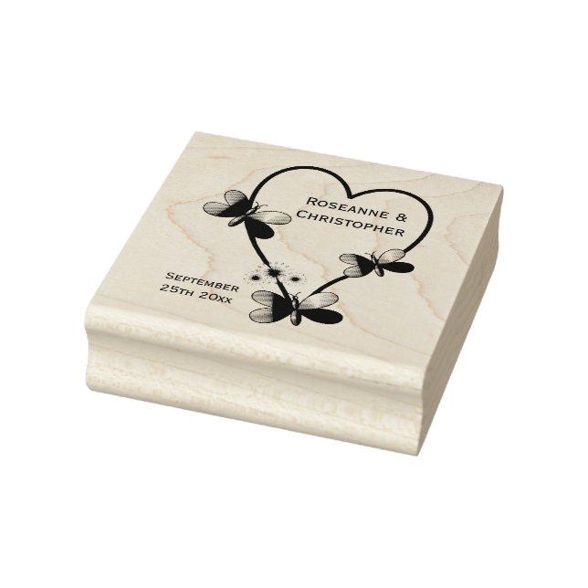 Tampons Encreurs Mariage de conception cardiaque papillon (Tampon)