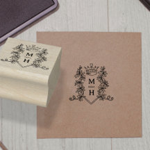Mariage de couronne de coeur de monogramme