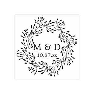 Tampons Encreurs Mariage de monogramme de couronne rustique