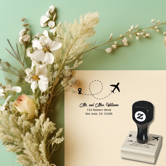Tampons Encreurs Mariage de voyage Deux avions font du coeur modern (Créateur téléchargé)