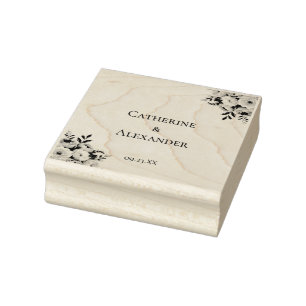 Tampons Encreurs Mariage Élégant Floral Bohème Rustique