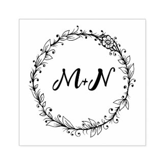 Tampons Encreurs Mariage Élégant Monogramme