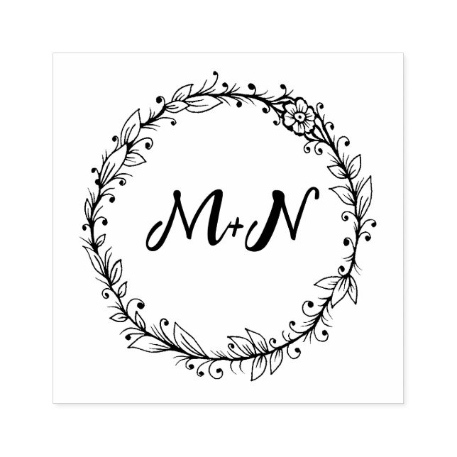 Tampons Encreurs Mariage Élégant Monogramme (Impression)