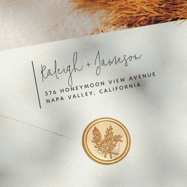 Tampons Encreurs Mariage simple Script Chic Typographie Couple Name (Créateur téléchargé)