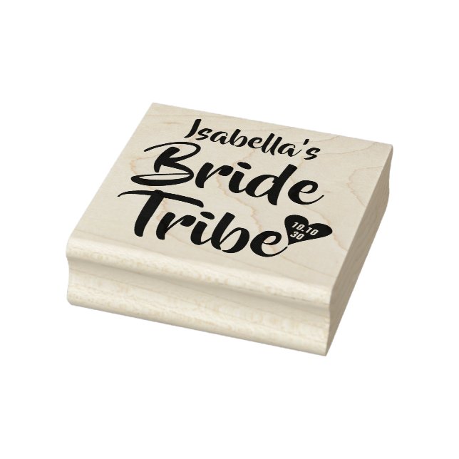 Tampons Encreurs Mariée Tribe Date Coeur Personnalisé (Tampon)