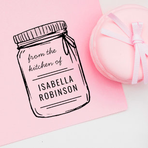 Tampons Encreurs Mason Jar Dessiné À La Main De La Cuisine Du Nom
