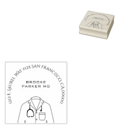 Tampons Encreurs Médicale Docteur White Coat Adresse de retour
