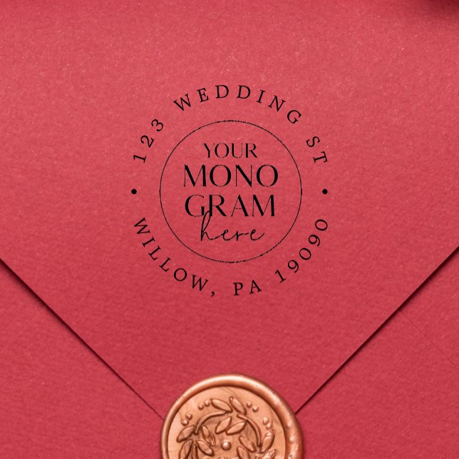 Tampons Encreurs MEGHAN Mariage en caoutchouc unique Adresse de ret (MEGHAN Unique Rubber Wedding Return Address Stamp)