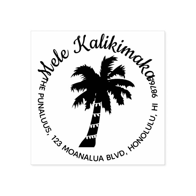 Tampons Encreurs Mele Kalikimaka Adresse de retour Timbre en caoutc (Impression)