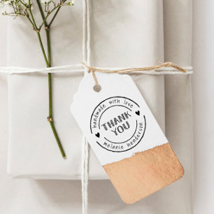 Tampons Encreurs Merci & Coeurs faits main avec amour Personnalisé