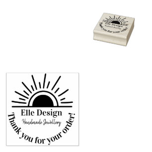 Tampons Encreurs Merci Élégant Logo Personnalisé Feminine Boho Sun