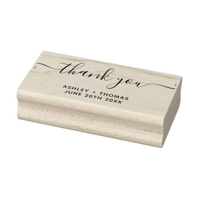 Tampons Encreurs Merci typographie script chic simple mariage (Tampon)