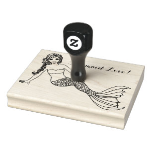 Tampons Encreurs Mermaid Love, Vous Me Courez, Timbre En Caoutchouc